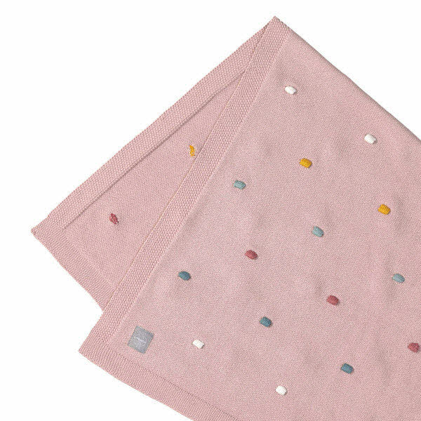 Babydecke Dots Dusky Pink