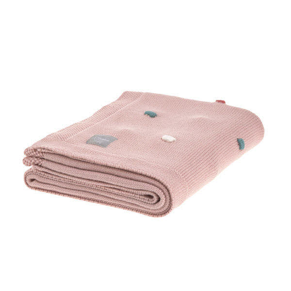 Babydecke Dots Dusky Pink