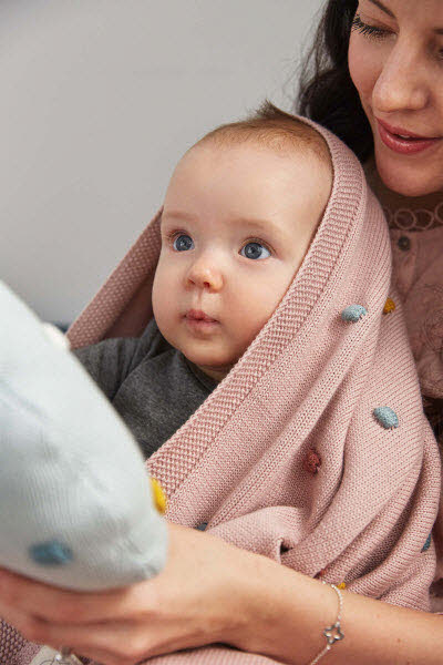 Babydecke Dots Dusky Pink
