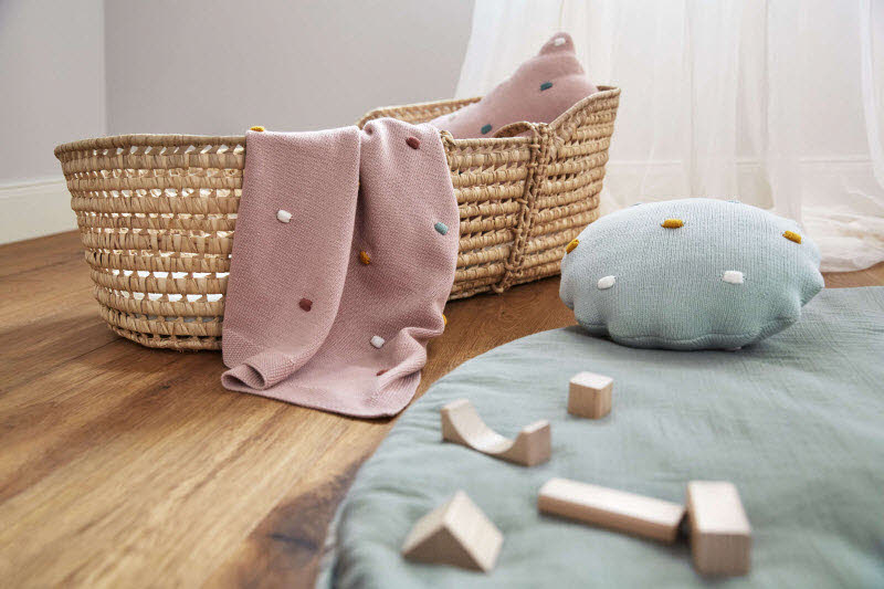 Babydecke Dots Dusky Pink