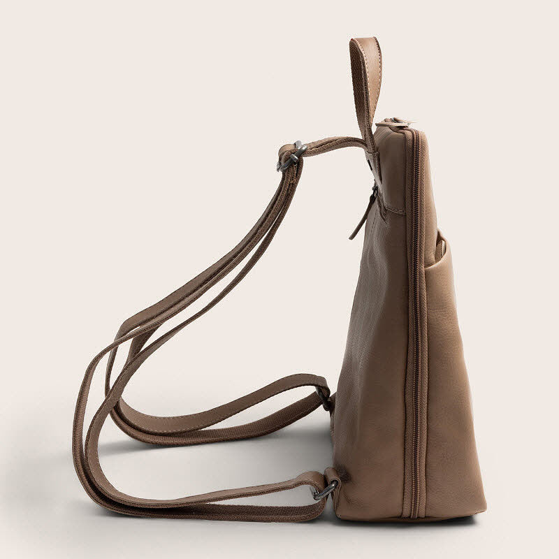 Leder Rucksack Elara Taupe