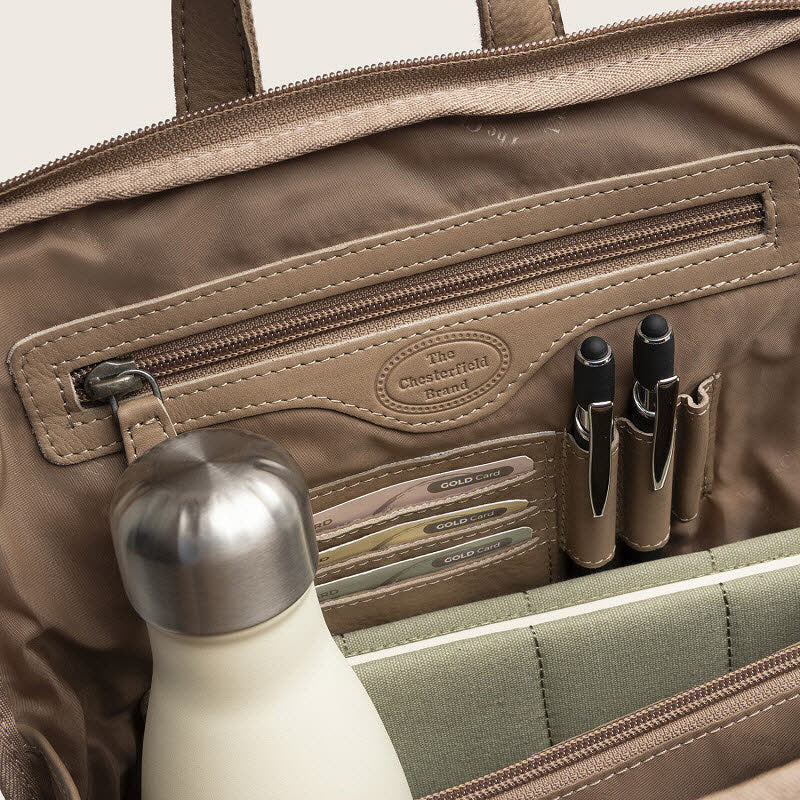 Leder Rucksack Elara Taupe