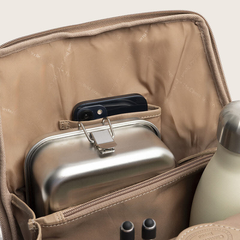 Leder Rucksack Elara Taupe