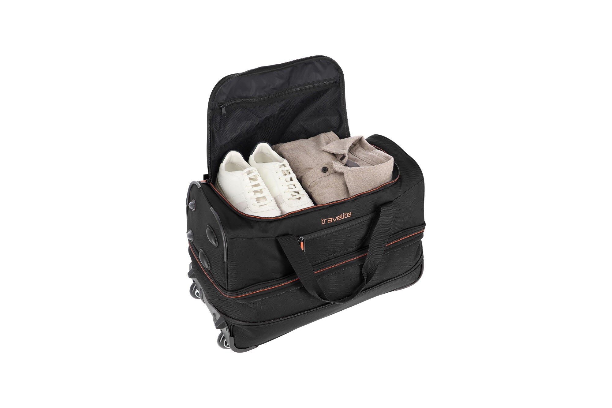 Rollenreisetasche S erweiterbar Schwarz