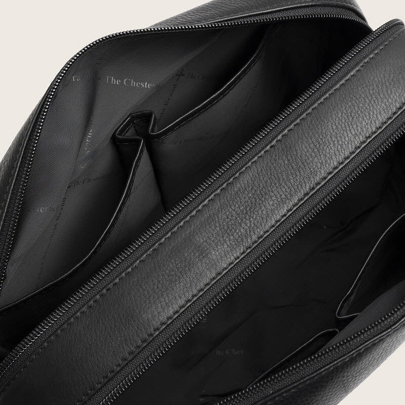 Leder Kulturbeutel Montelaro Black