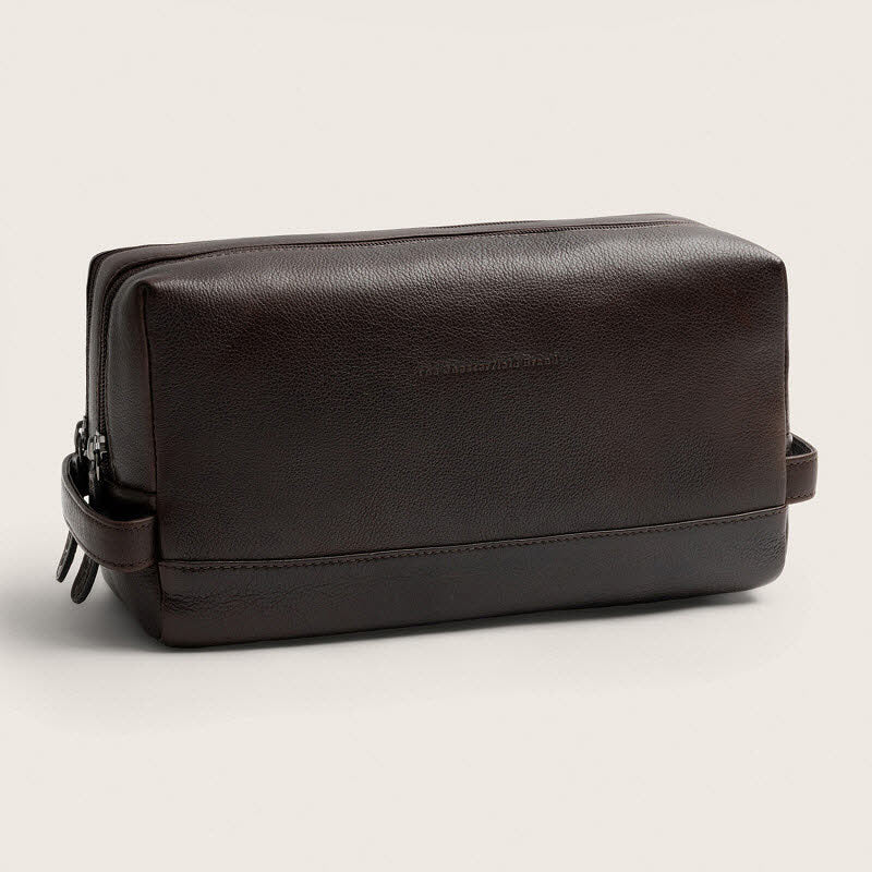 Leder Kulturbeutel Montelaro Brown