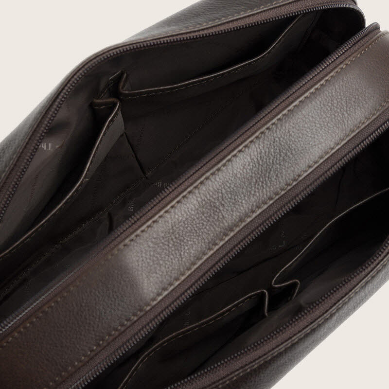 Leder Kulturbeutel Montelaro Brown