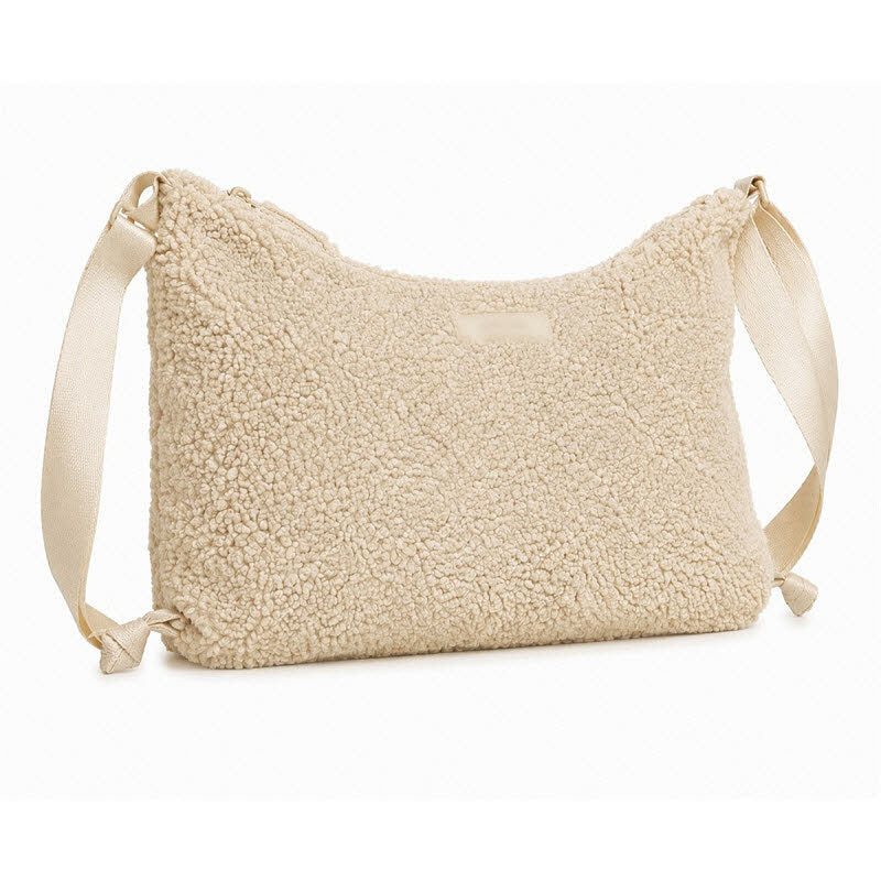 Schultertasche Teddy Beige