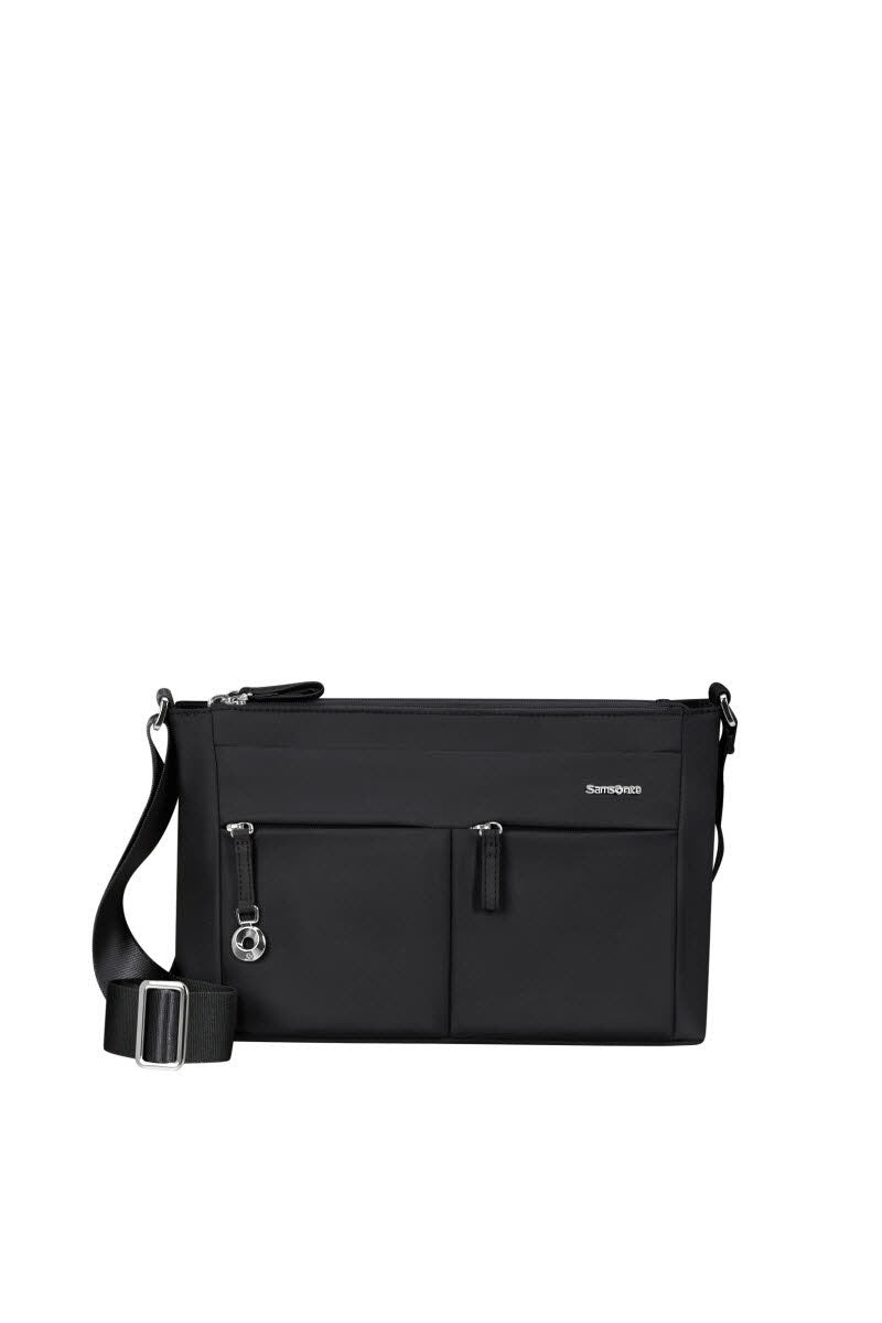HORIZ. SHOULDER BAG+FLAP BLACK