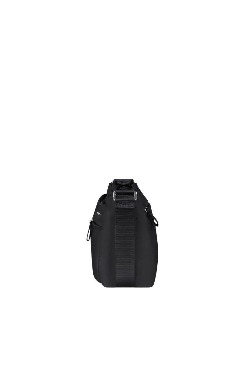 HORIZ. SHOULDER BAG+FLAP BLACK