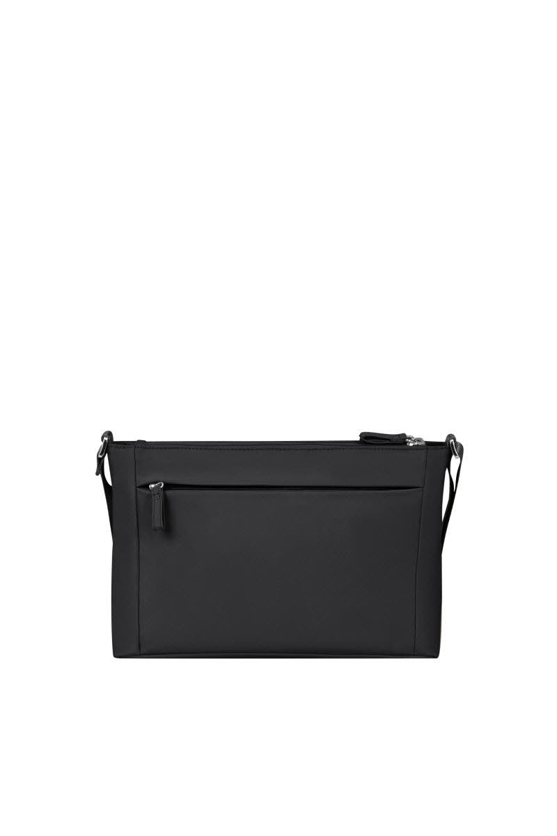 HORIZ. SHOULDER BAG+FLAP BLACK