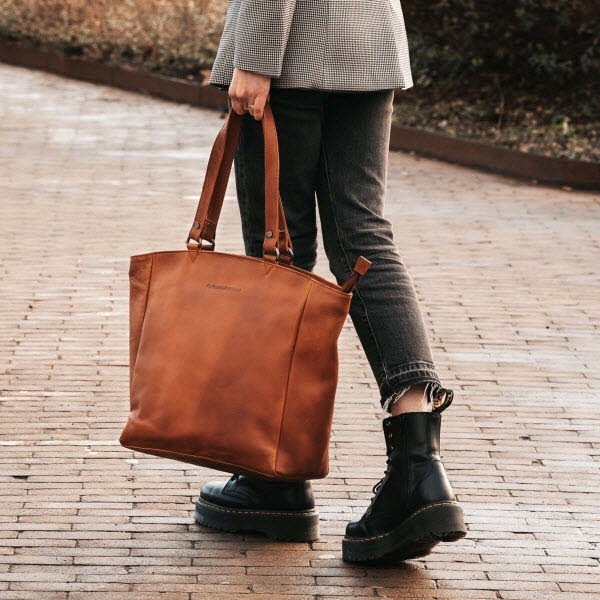 Shopper groß - Berlin Cognac