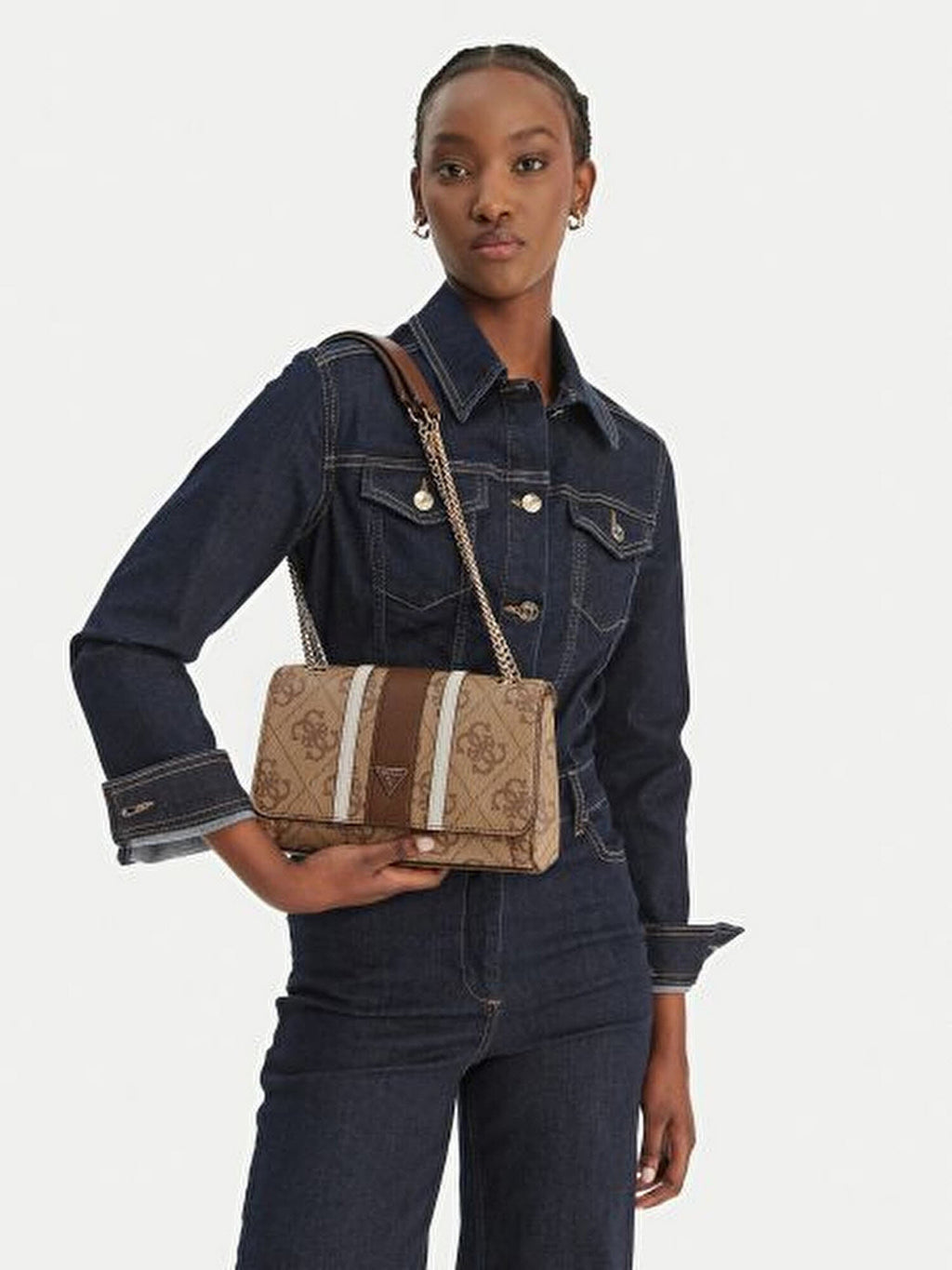 NOELLE II CNVRTBLE XBODY FLAP LATTE LOGO/BROWN