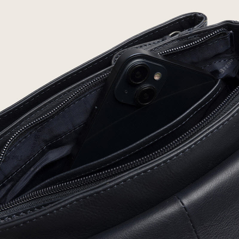 Leder Umhängetasche Miloa Navy