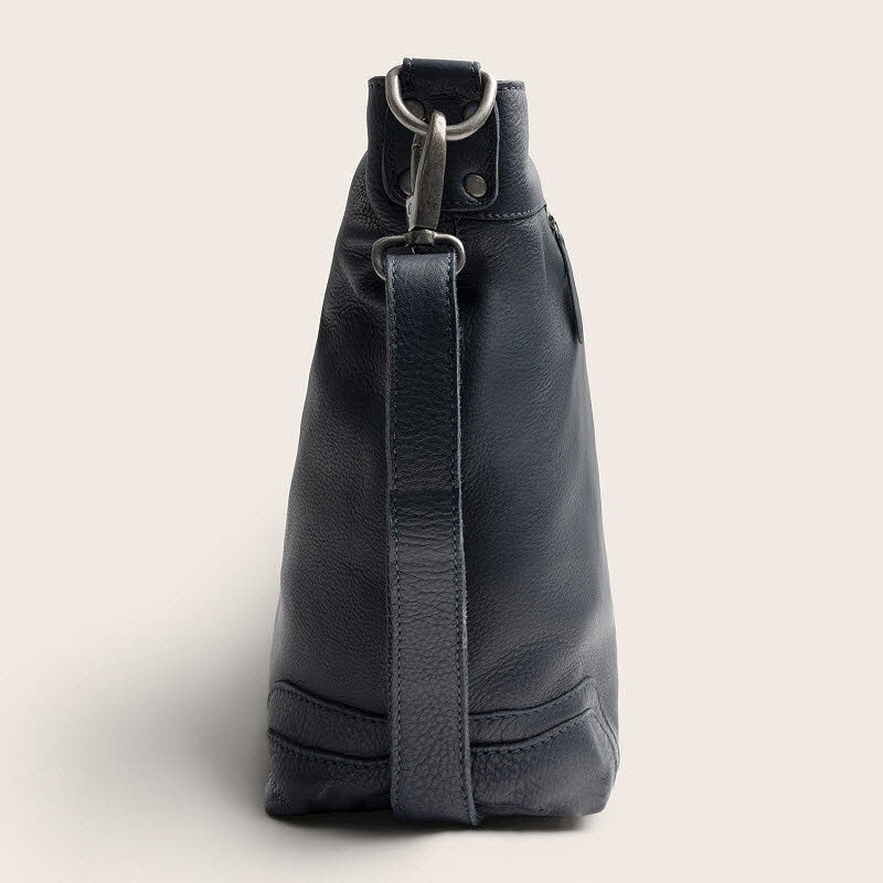 Leder Umhängetasche Astero Navy