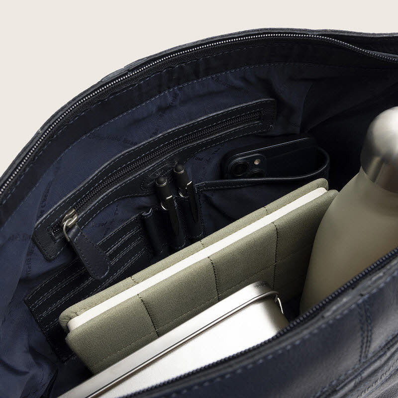 Leder Umhängetasche Astero Navy