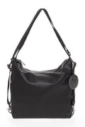 Leather Hobo Backpack NERO