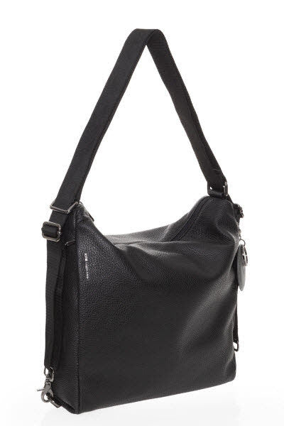 Leather Hobo Backpack NERO