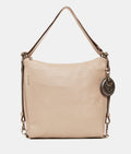 Leather Hobo Backpack Warm Taupe