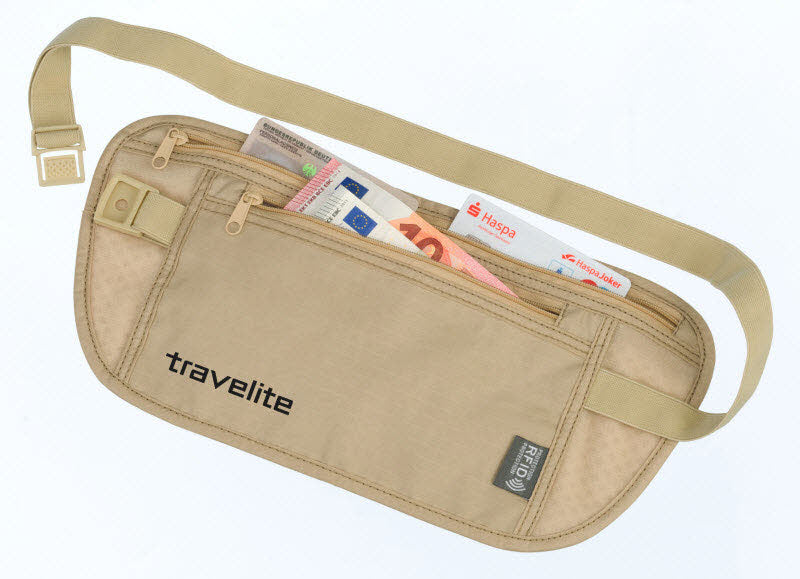 Sicherheitsbauchtasche Beige