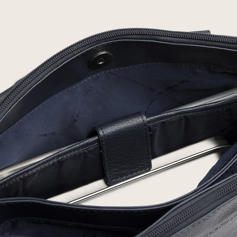 Leder Umhängetasche Marvos Navy