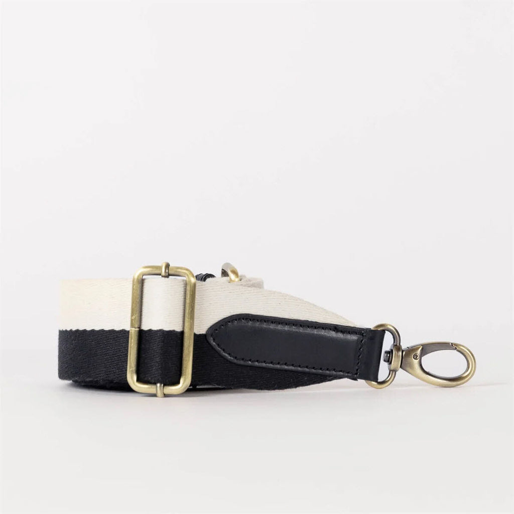 Striped Webbing Strap Black & White