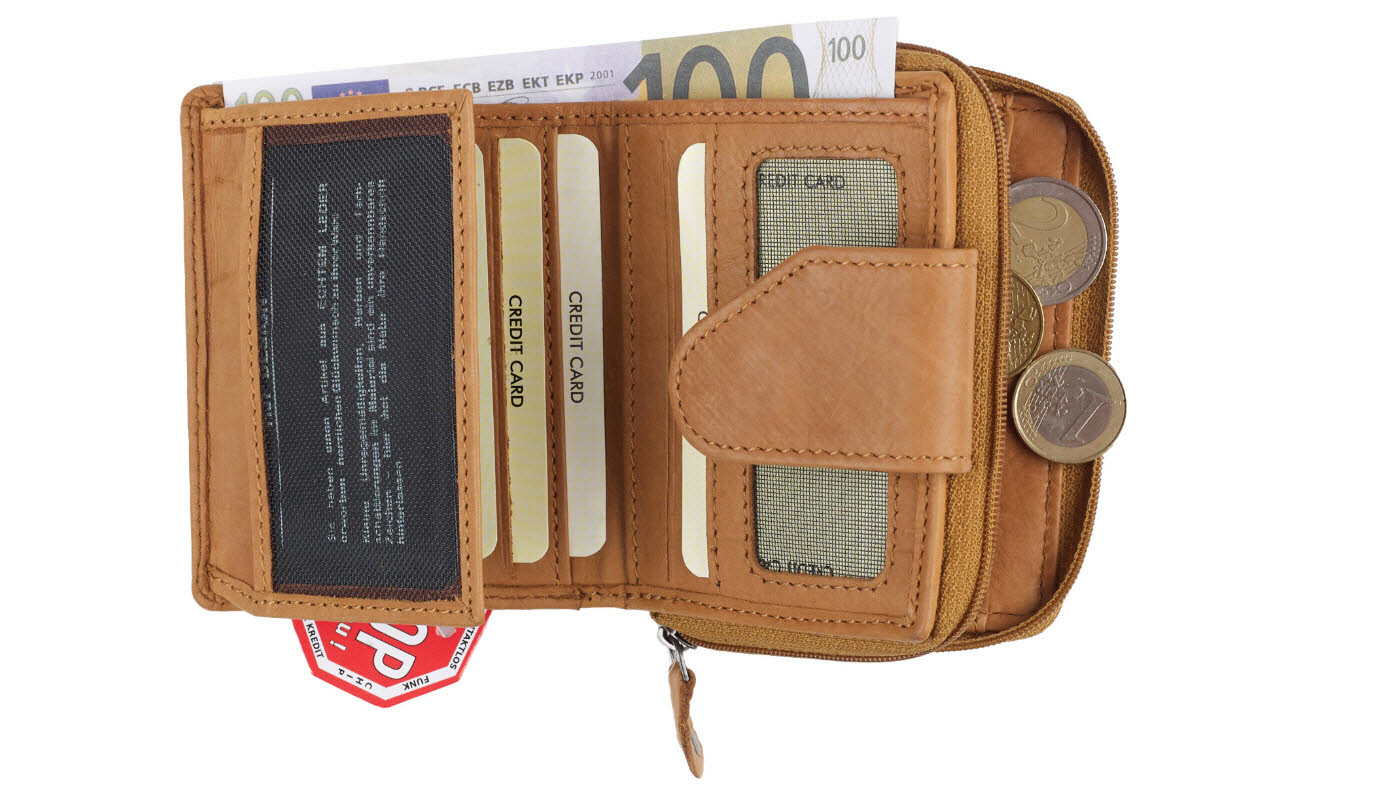 Reißverschlussbörse COGNAC