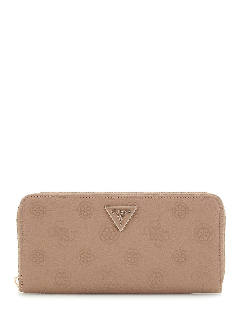 Large Zip Around DARK TAUPE LOGO