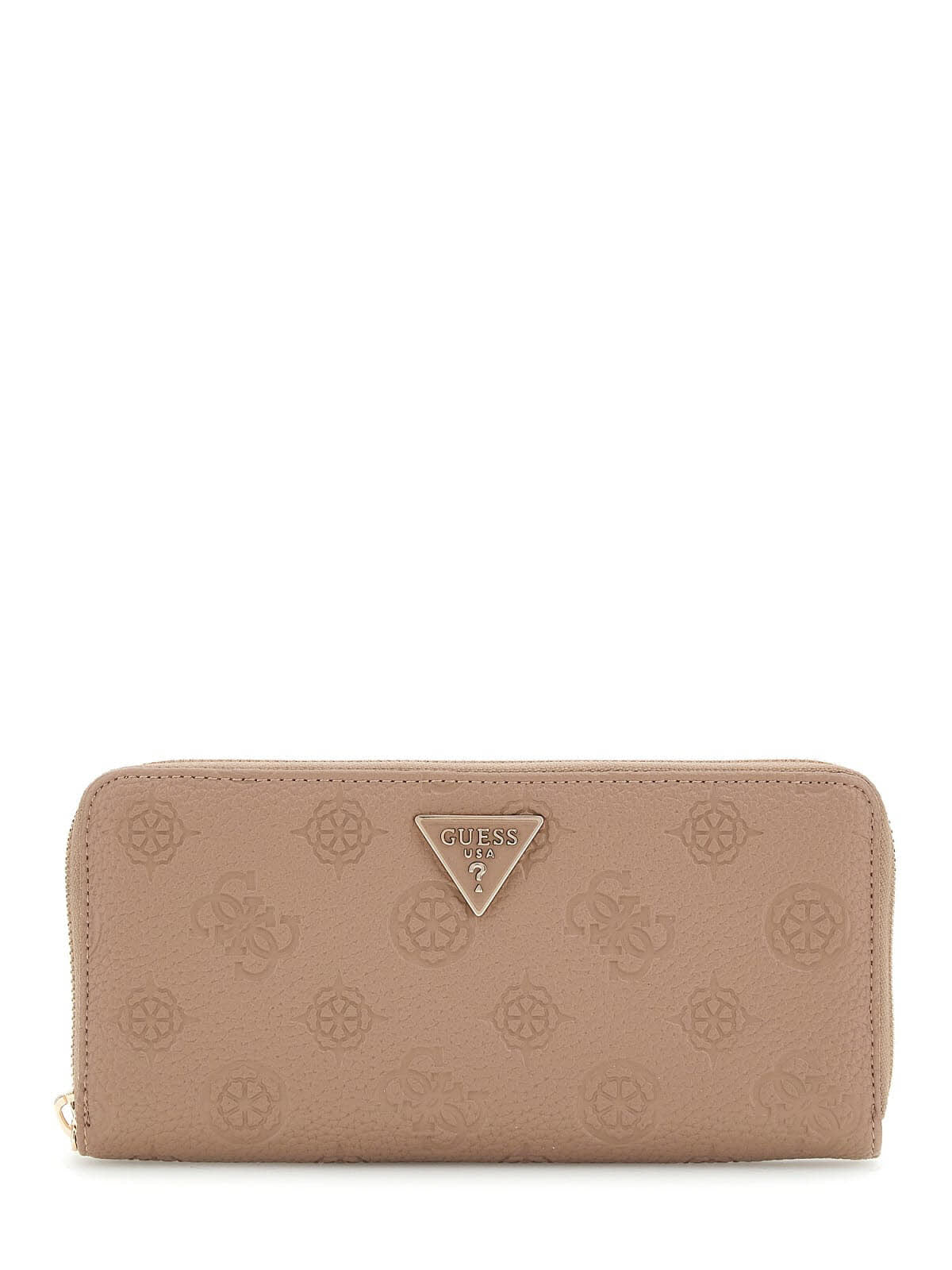 Large Zip Around DARK TAUPE LOGO