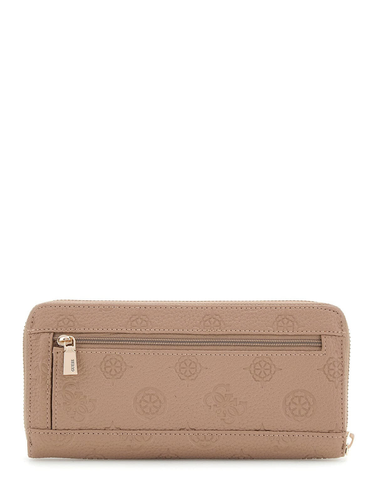 Large Zip Around DARK TAUPE LOGO