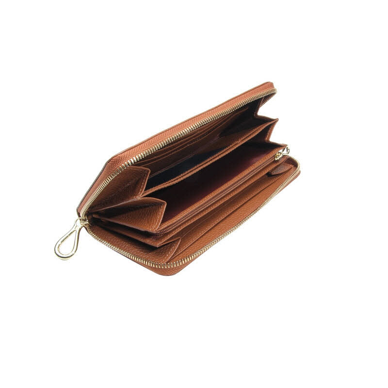 Damenbörse groß cognac