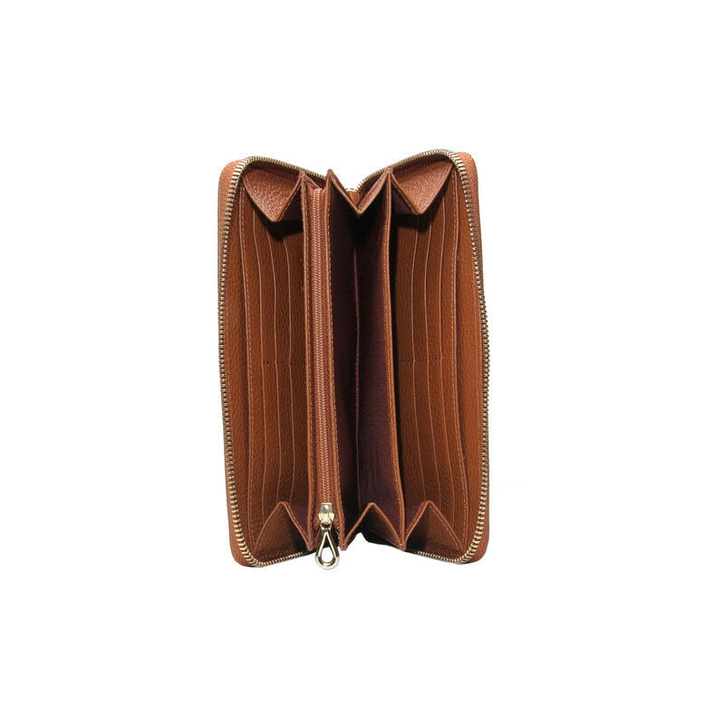 Damenbörse groß cognac