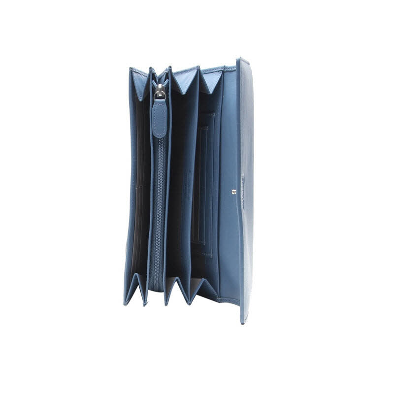 Damenlangbörse Taubenblau