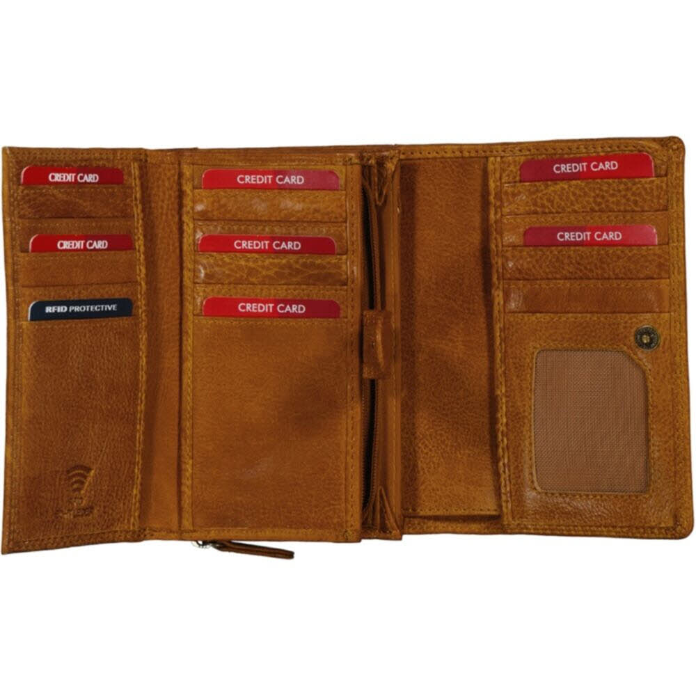 Damenbörse Hochformat Mustard