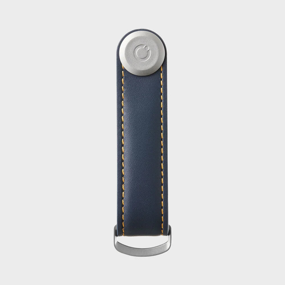 Leather Key Organiser Navy / Tan