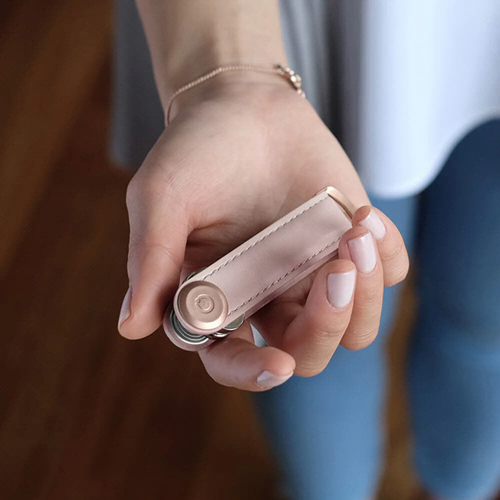 Leather Key Organiser Blush / Blush