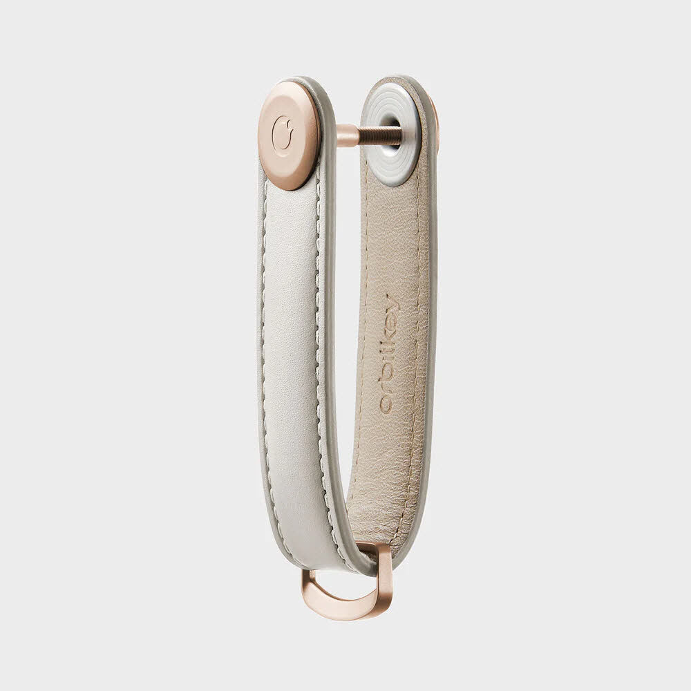 Leather Key Organiser Stone / Grey