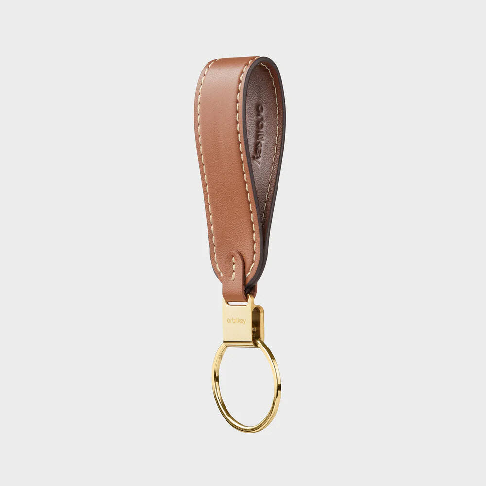 Leather Loop Keychain Caramel