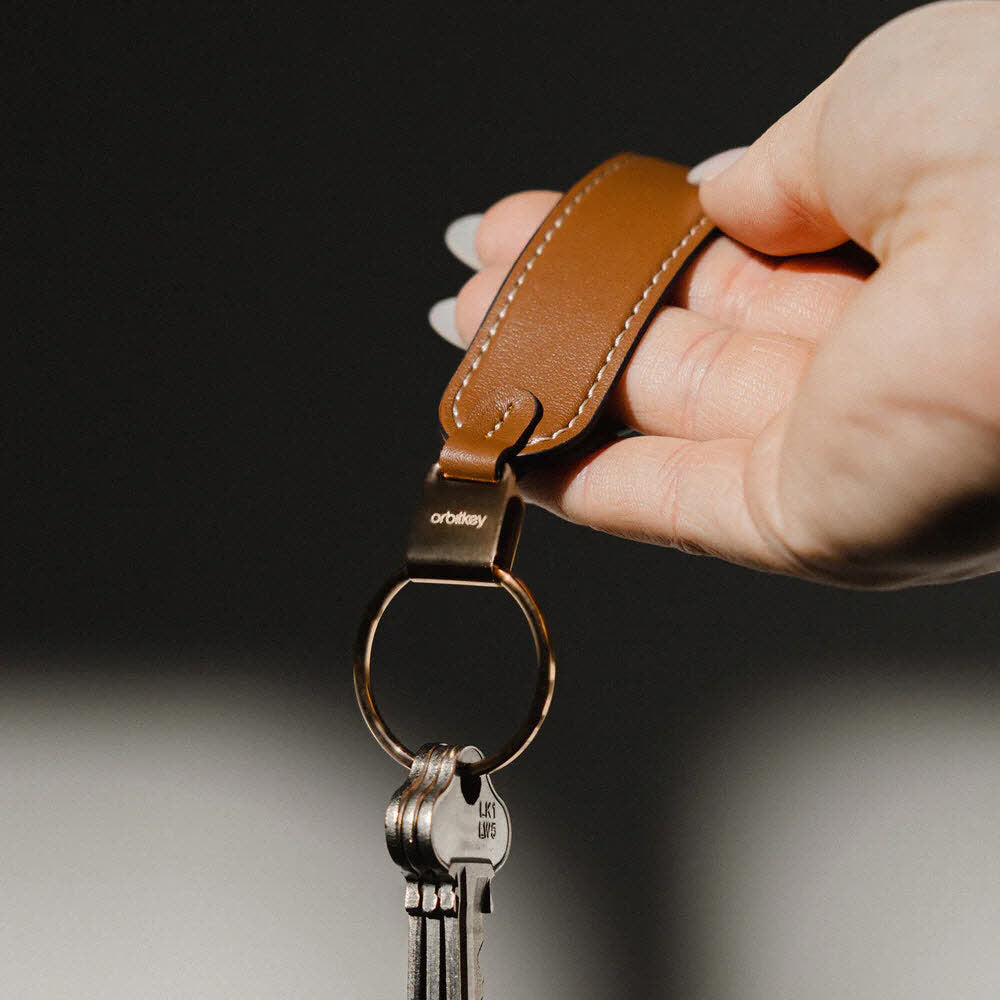 Leather Loop Keychain Caramel