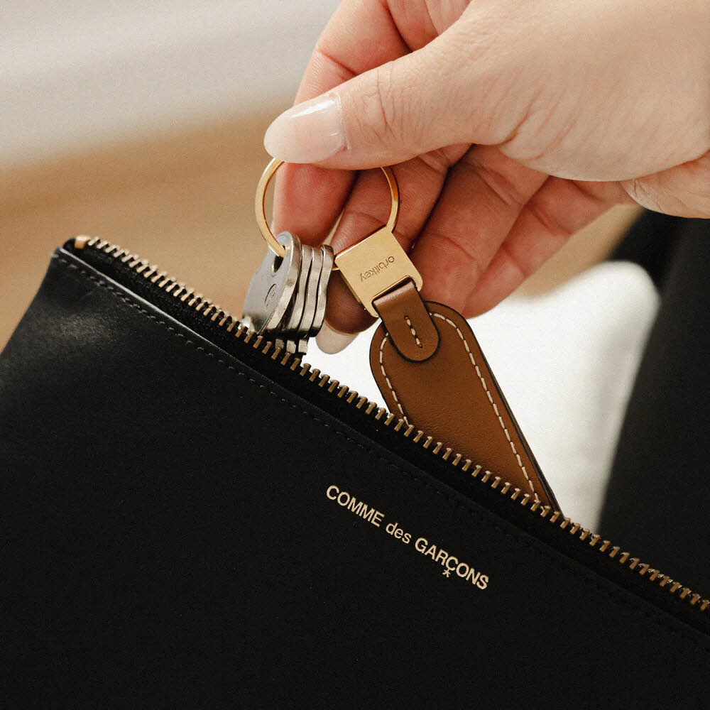 Leather Loop Keychain Caramel