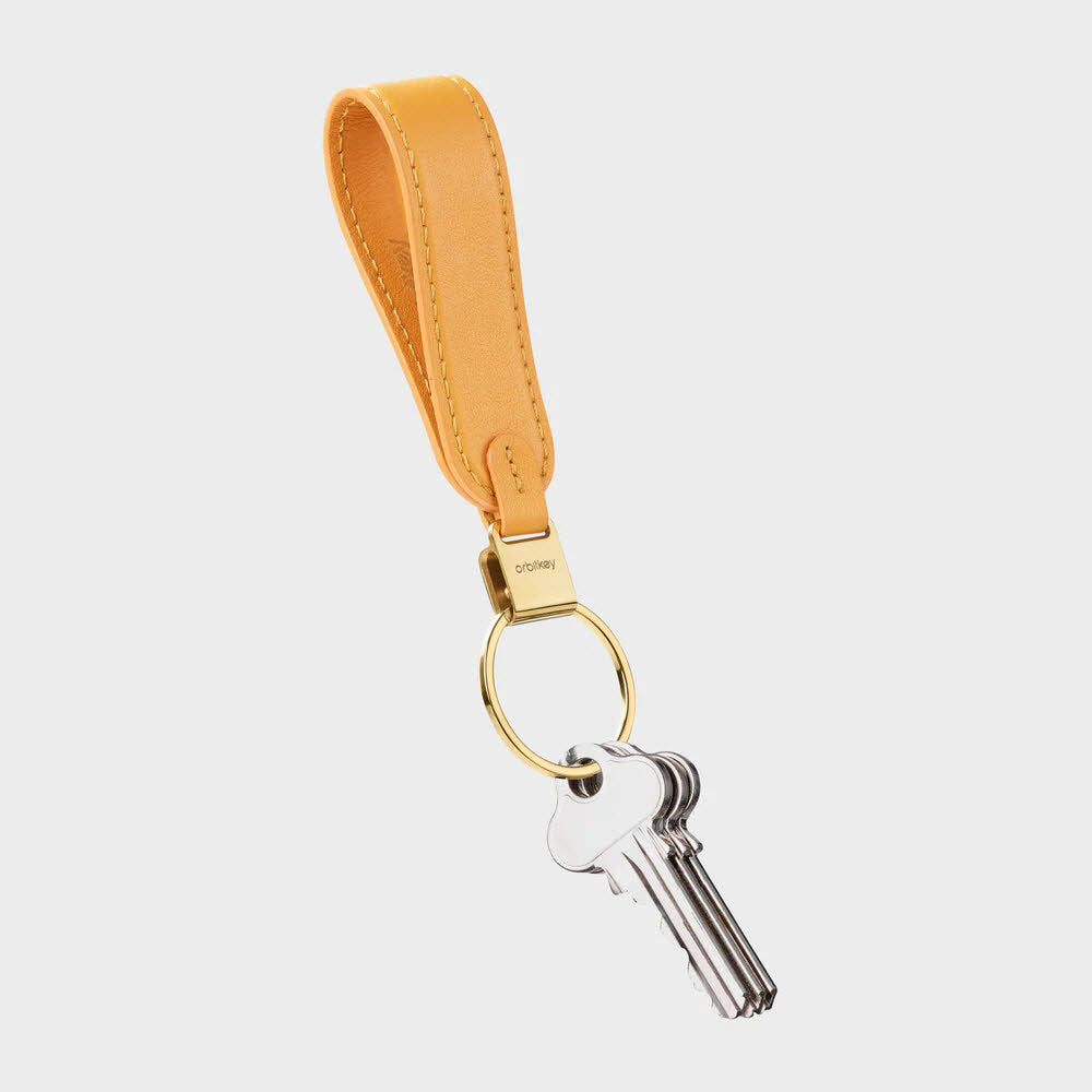 Leather Loop Keychain Orange
