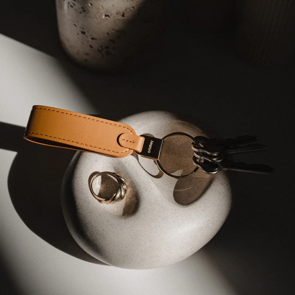 Leather Loop Keychain Orange