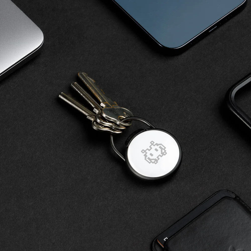 Slim Case and Leather Holder for Airtag Black